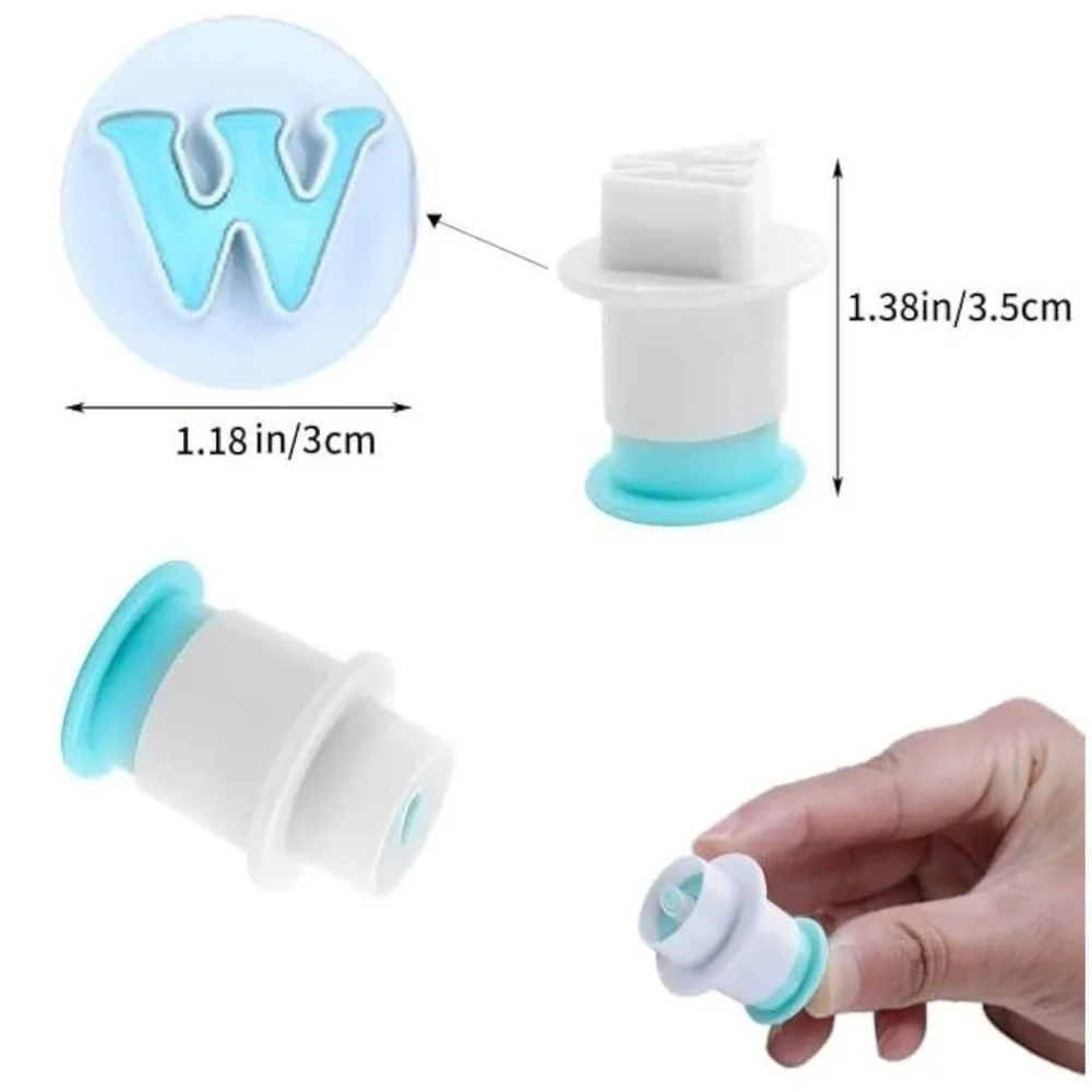 Alphabet and Number Fondant Cutters - Blue